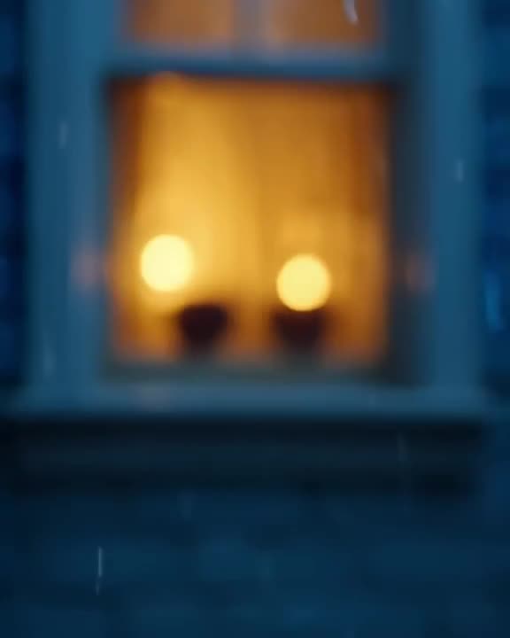 Soft focus transition from a blurred raindrop to sharp sunglasses on a windowsill, warm y…