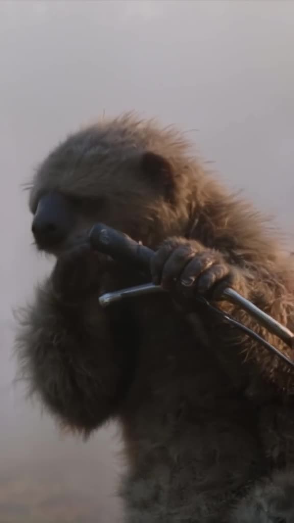 A sloth hangs from a motorcycle handlebar, moving at a glacial pace to press the starter …