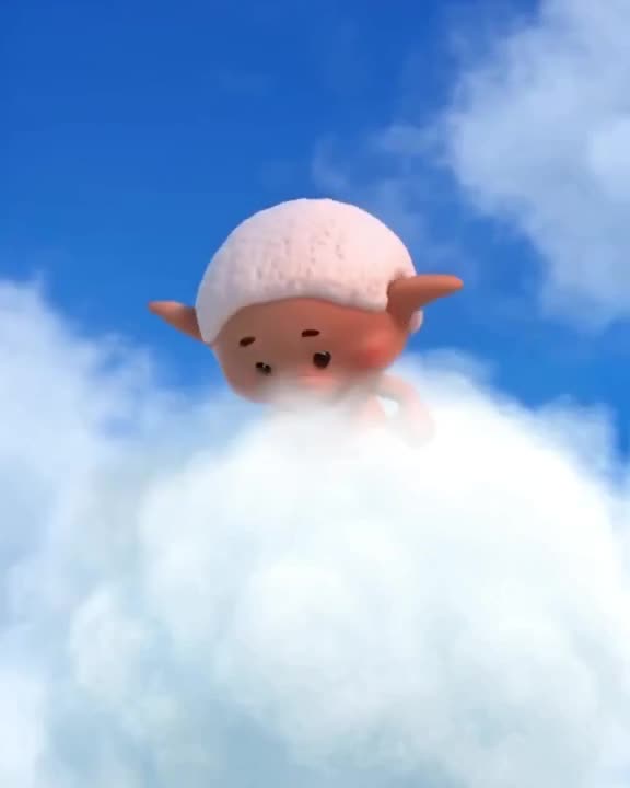 A sheep bleats, and its wool instantly transforms into fluffy clouds that float away into…