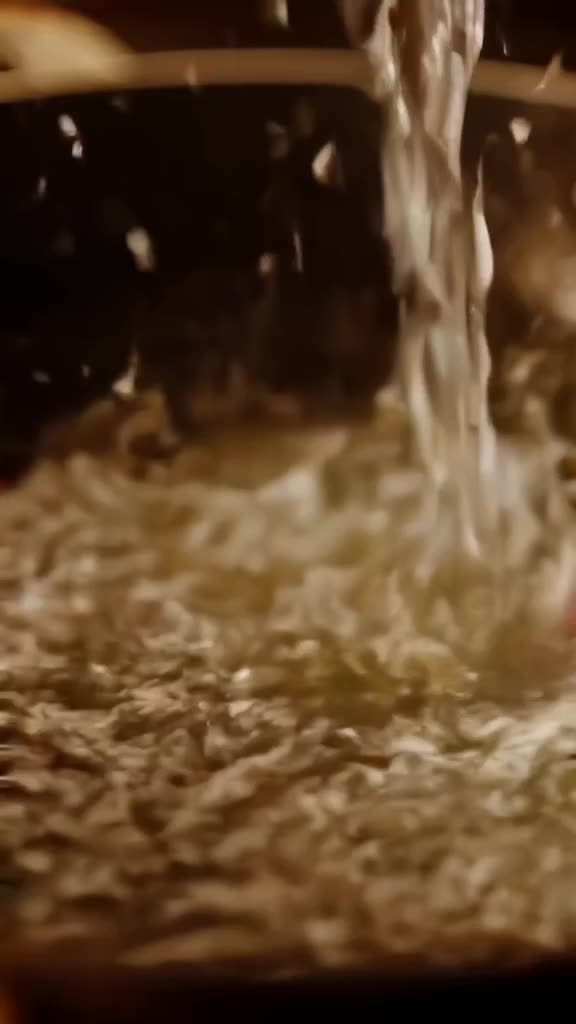 A drop of water hits a hot pan, sizzling instantly. Cut to a drop of coffee hitting a hot…