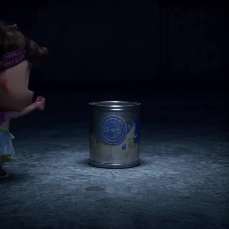 A 3D render of a paint can opens itself, spraying a perfectly circular rainbow ring onto …
