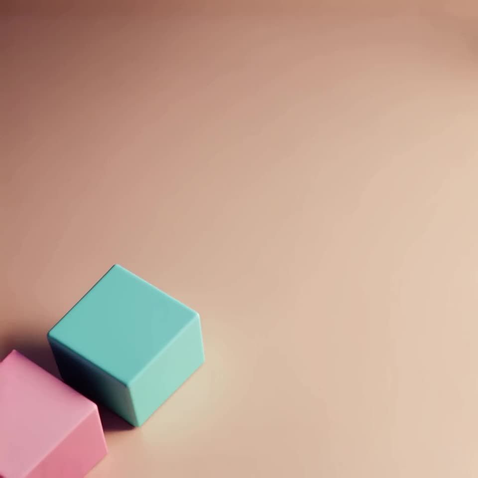 A miniature domino line of pastel geometric shapes falls in perfect sync with a catchy K-…