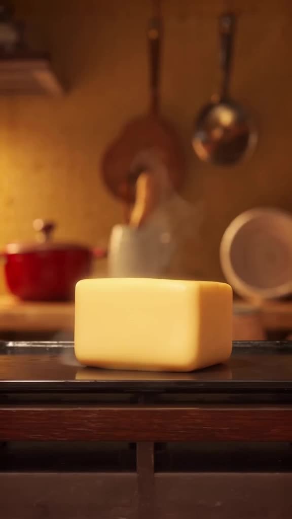 A block of butter softens and slides effortlessly down a hot griddle, then sprouts legs t…