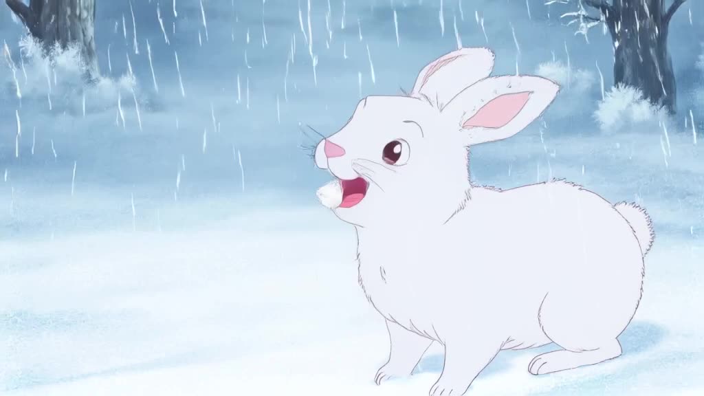An arctic hare freezes mid-hop as a hailstorm of mini marshmallows rains down. It catches…