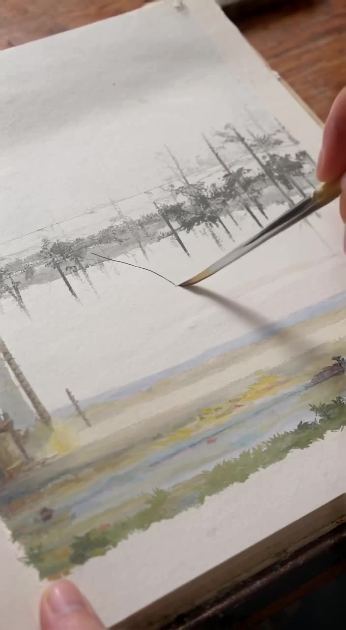 A Renaissance painter in a beret uses his palette knife to 'paint' the air, and a motorcy…