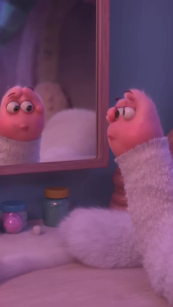 Pixel art room where a mirror reflects a person's sock. The sock in the mirror winks at t…