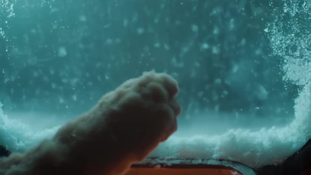 Close-up of a French Bulldog’s paw pressing slowly onto a warm, glowing heater pad inside…