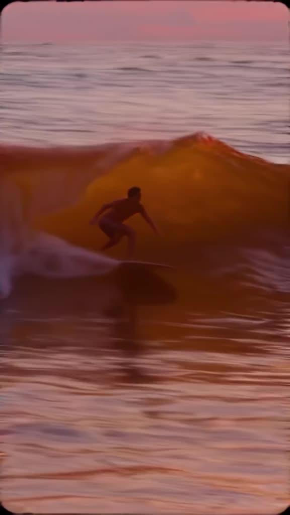 A tiny surfer rides a wave made of crushed pineapple juice. The texture is pulpy and vibr…