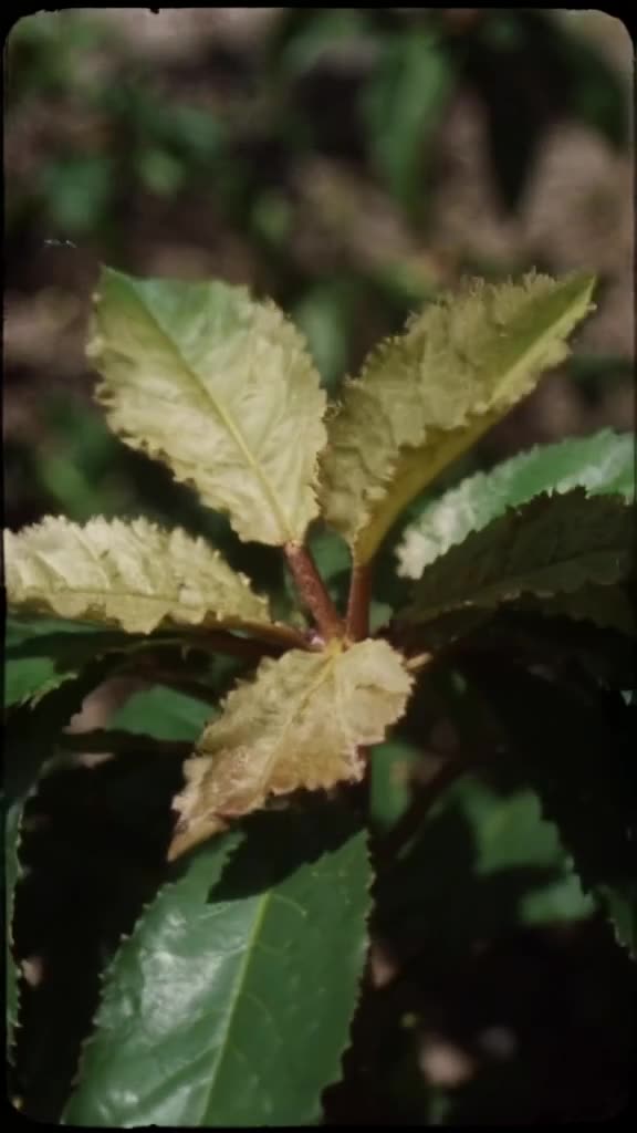 A time-lapse of a coffee plant growing from a seed to a full bean, but the leaves are mad…