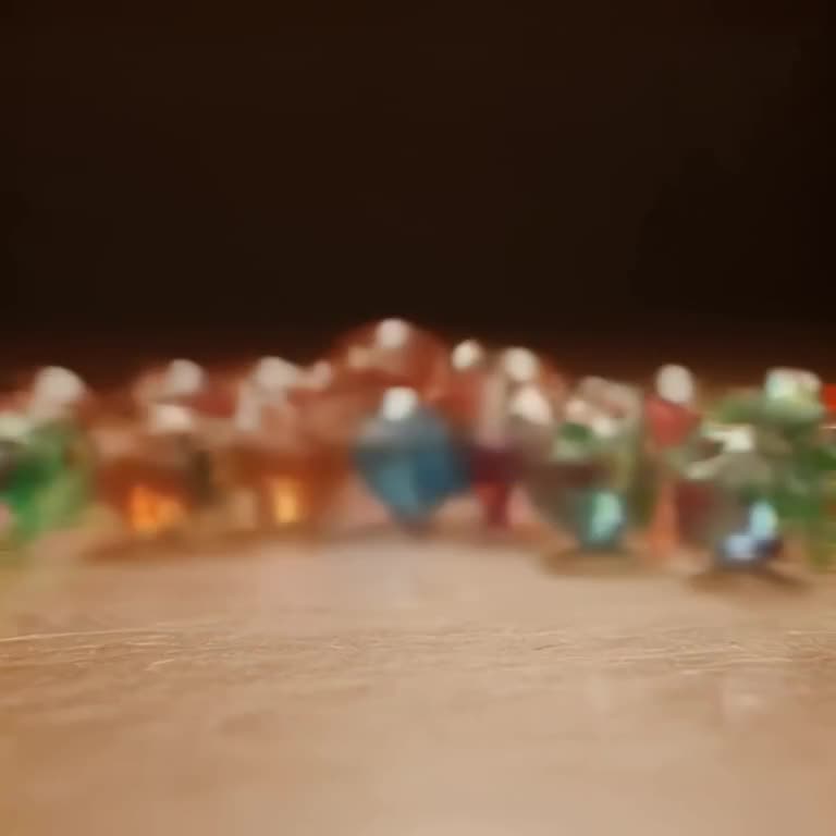 A row of colorful glass marbles rolls into a perfect triangle, clinking softly with a 'ti…