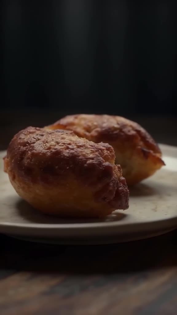 A donut sits on a plate. A bite is taken, revealing it’s actually a mini galaxy with star…