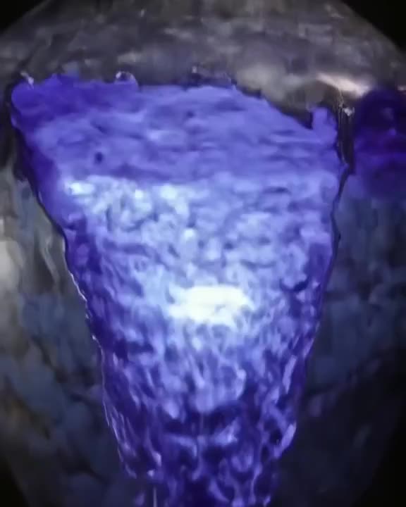 An ancient vase cracks open, revealing a swirling galaxy of purple and blue liquid. The l…